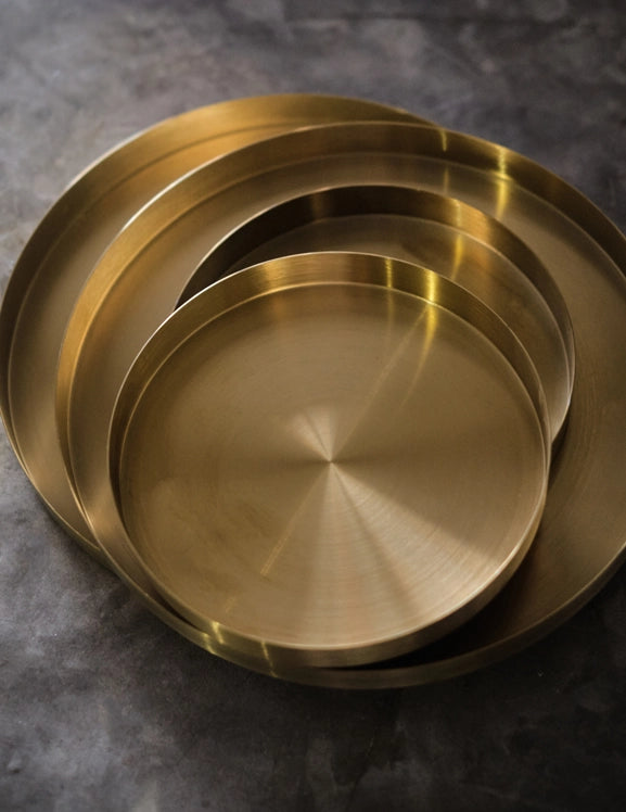 BANDEJA GOLD REDONDA METAL
