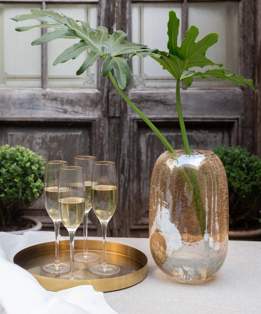 BANDEJA GOLD REDONDA METAL