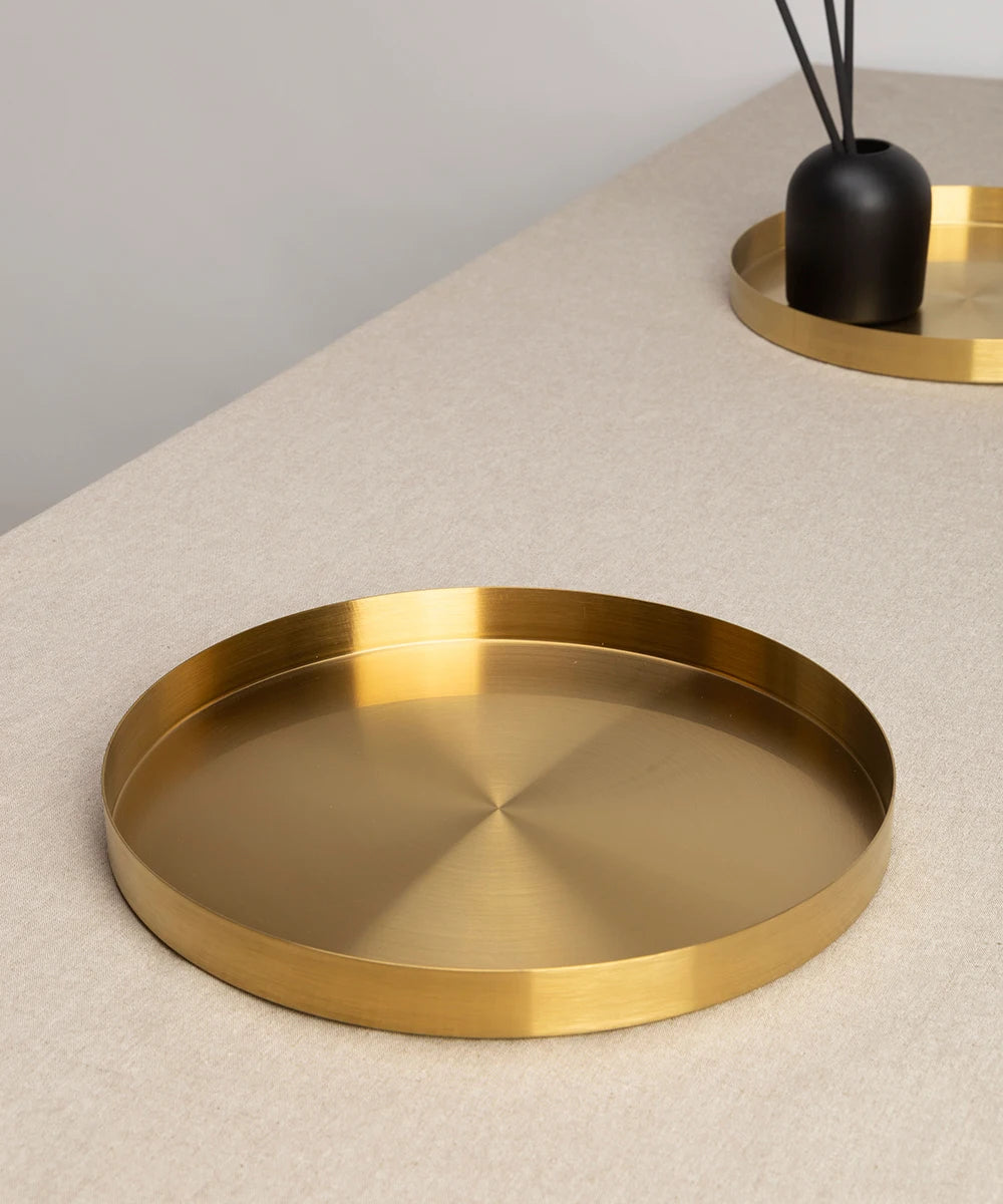 BANDEJA GOLD REDONDA METAL