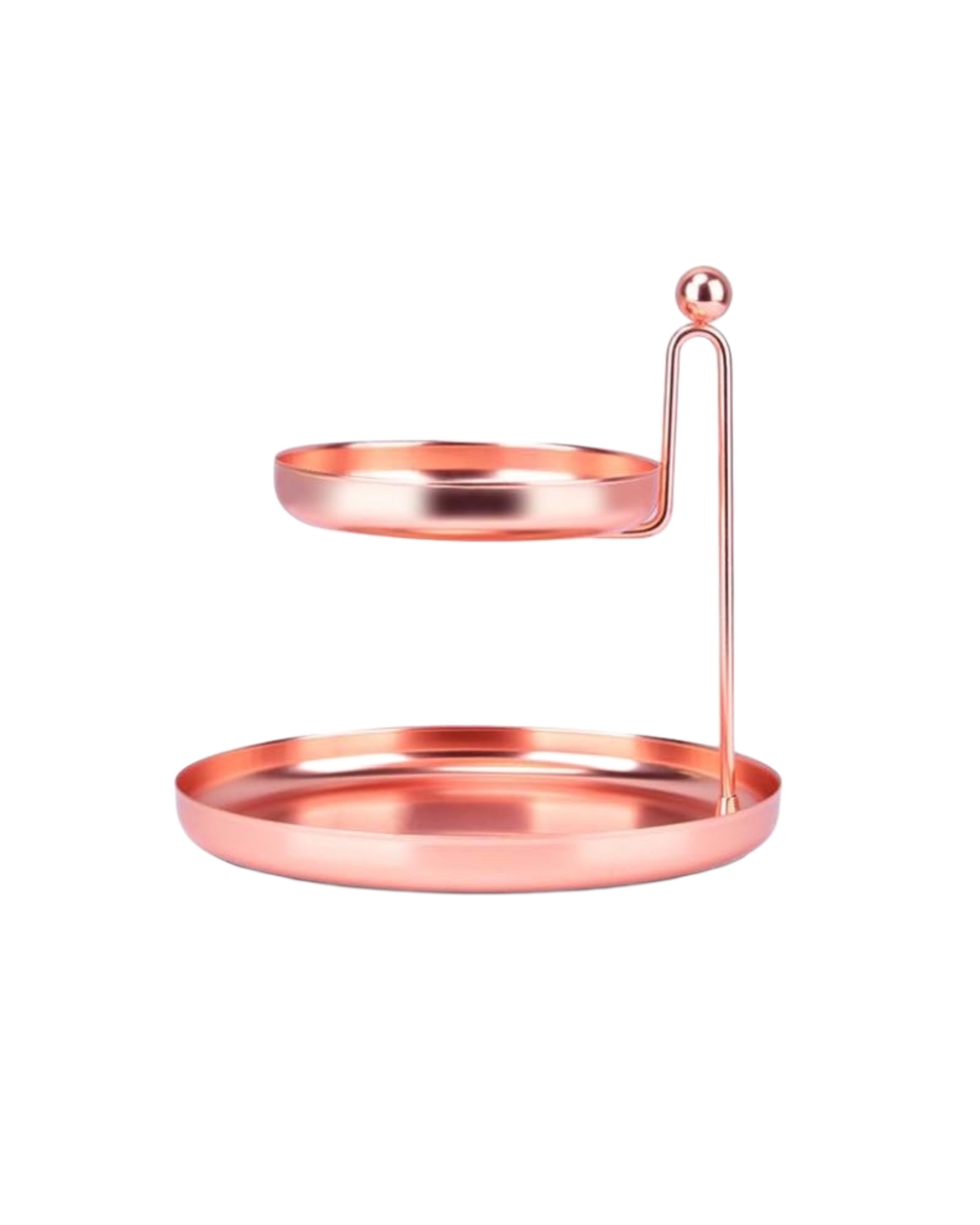 BANDEJA DOBLE METAL COBRE