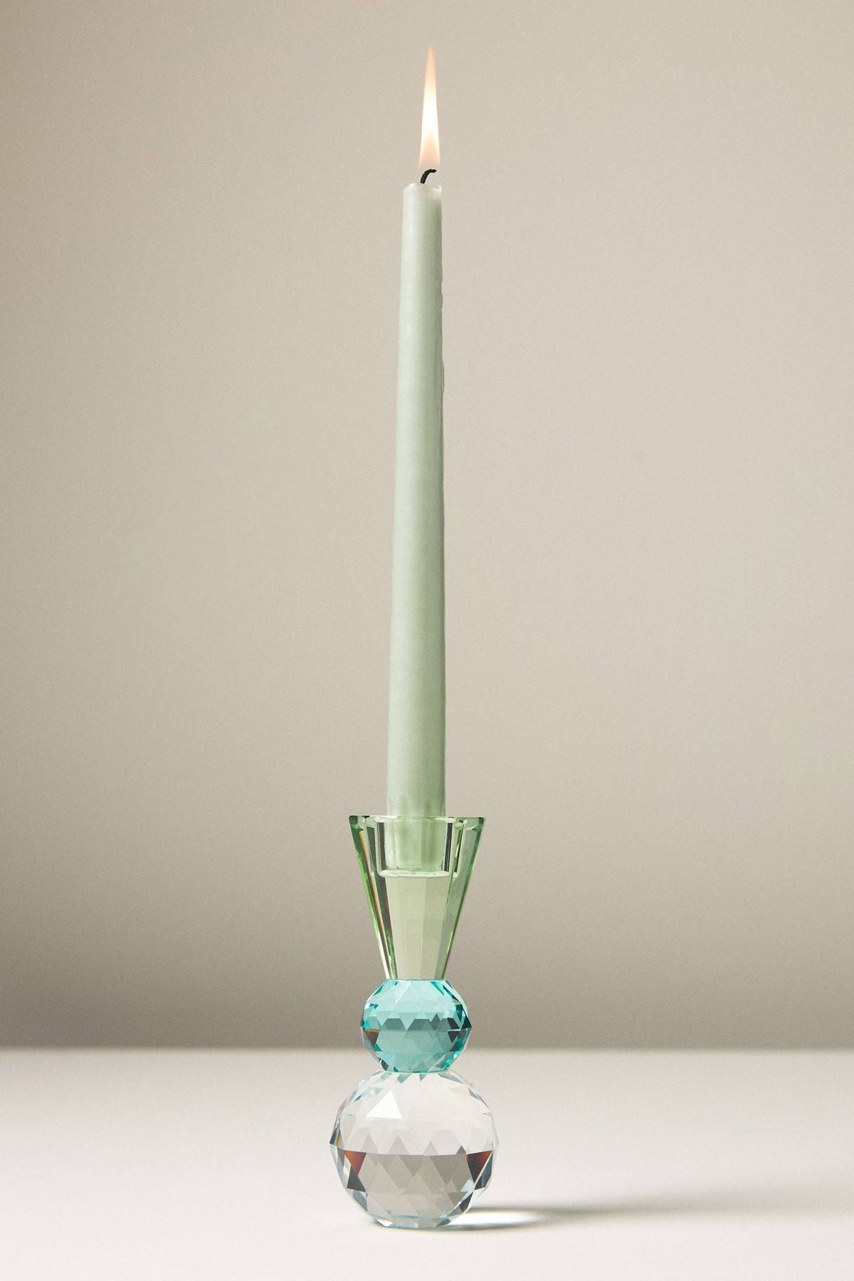 CANDELABRO VERDE Y TURQUESA