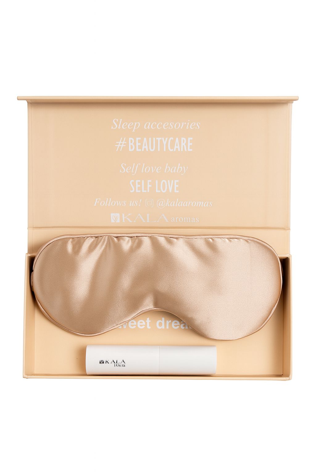 CAJA SLIP BEIGE CON PERFUME Y ANTIFAZ