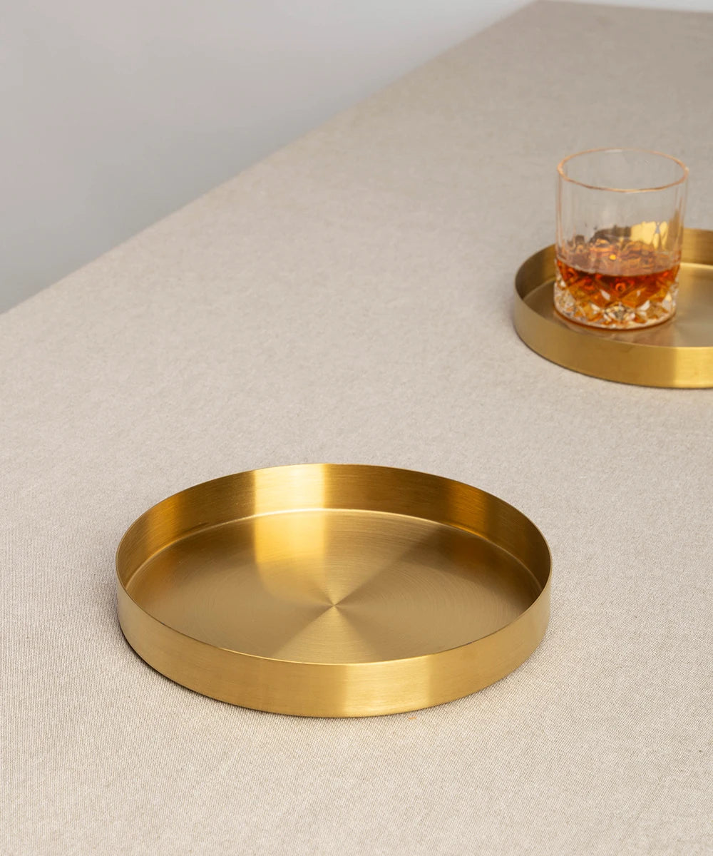 BANDEJA GOLD REDONDA METAL