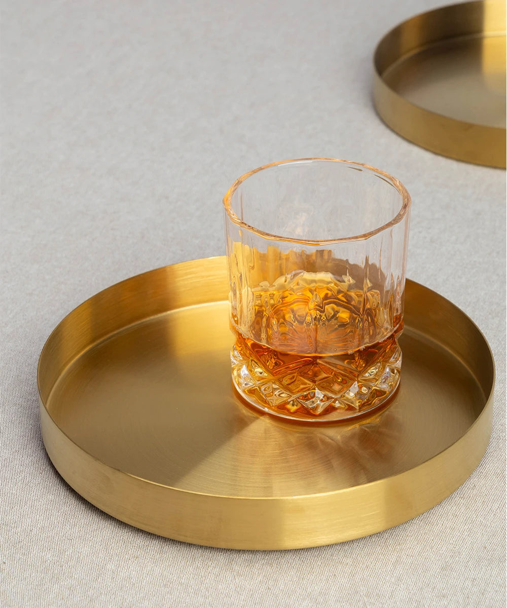 BANDEJA GOLD REDONDA METAL